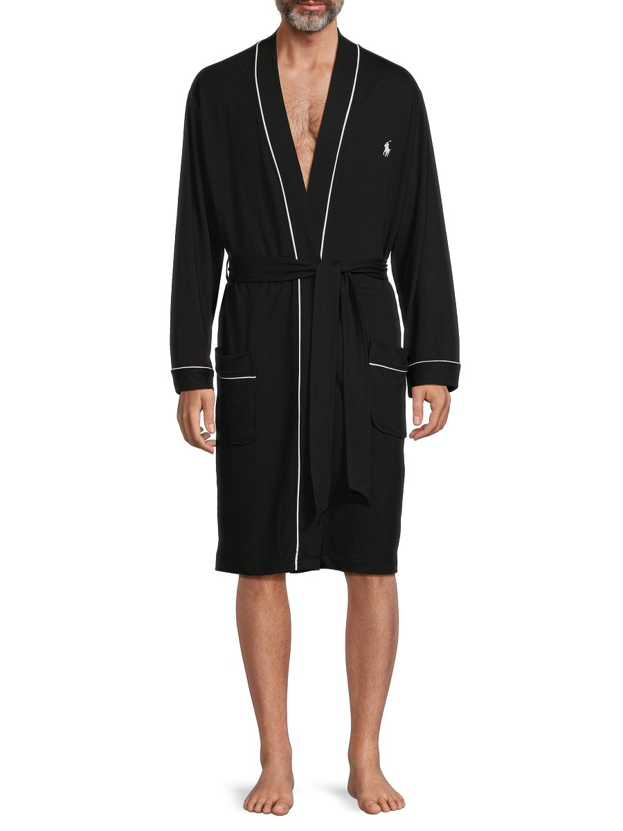 Polo Ralph Lauren Men's Tipped Terry Robe - Polo Black - Size L/XL | Saks Fifth Avenue OFF 5TH