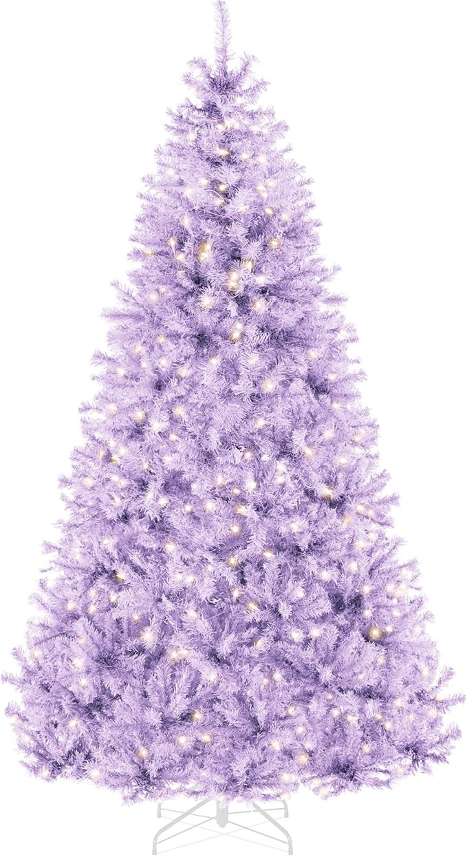 Best Choice Products White Christmas Tree 6ft Pre-Lit Artificial Pine Tree Premium Holiday Decora... | Amazon (US)