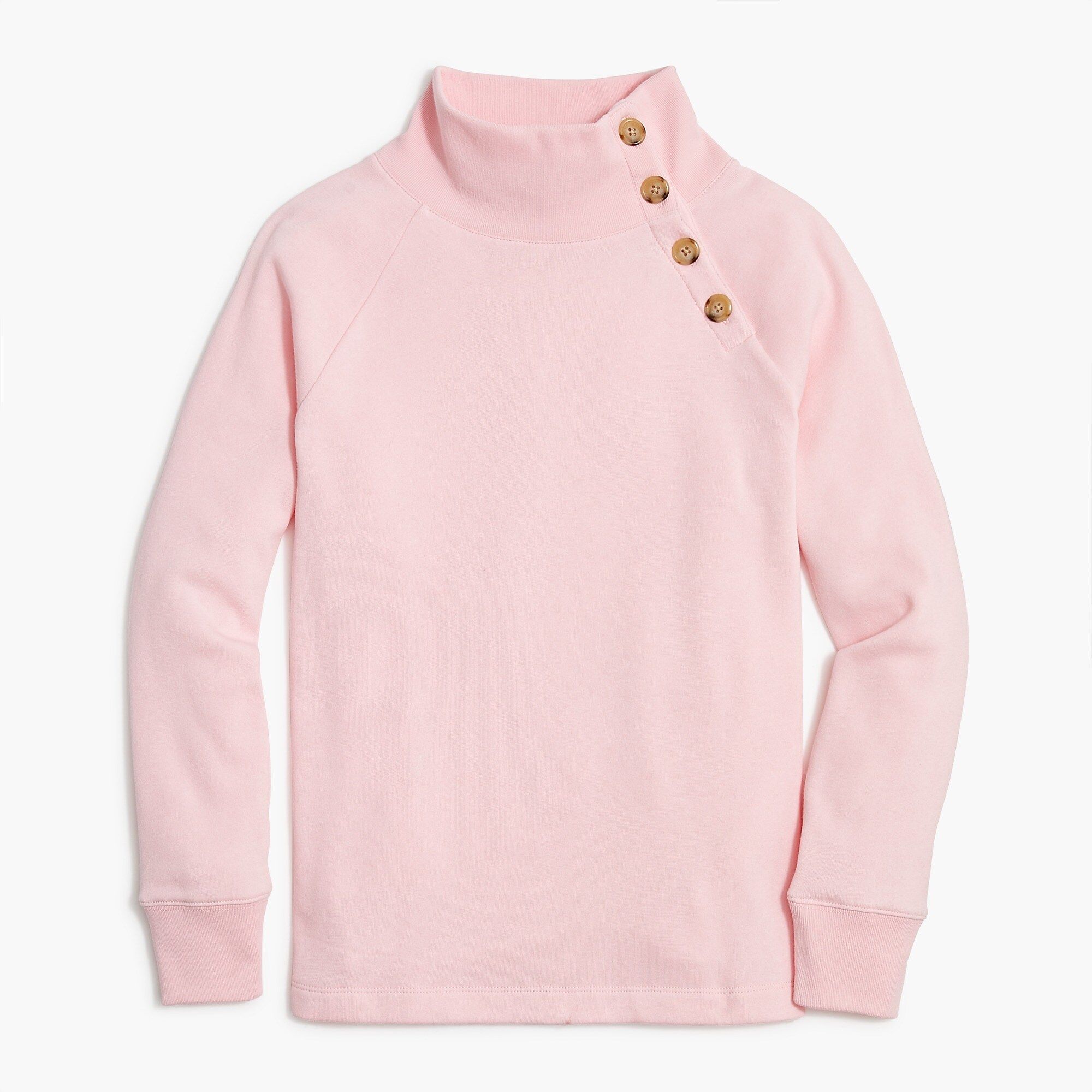 Wide button-collar tunic sweatshirt in cloudspun fleece | J.Crew Factory
