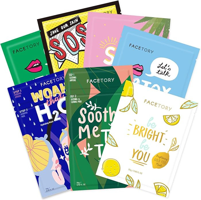 FACETORY K Beauty Face Mask Skin Care - BEST OF 7 COLLECTION Sheet Mask Set | Natural Premium Kor... | Amazon (US)