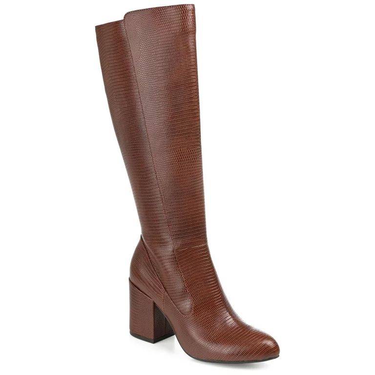 Journee Collection Womens Tavia Tru Comfort Foam Extra Wide Calf Block Heel Knee High Boots | Walmart (US)