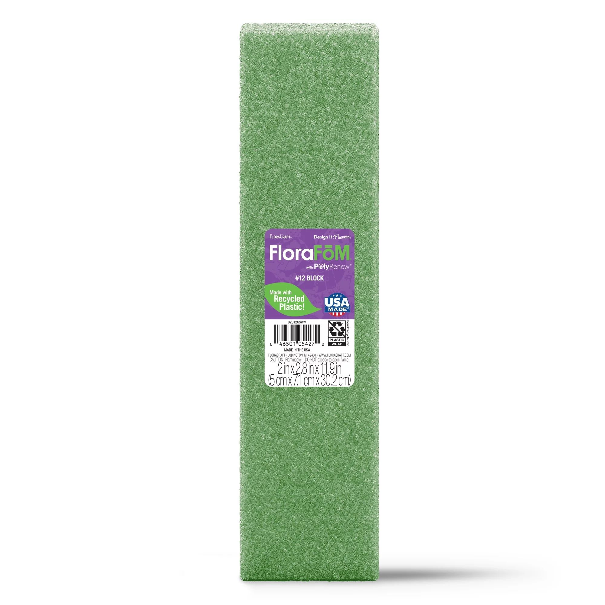 FloraCraft FloraFōM Foam Block 2 inch x 2.8 inch x 11.9 inch Green | Walmart (US)