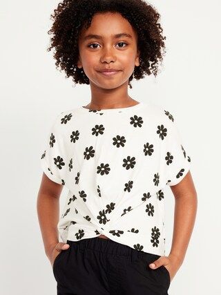 Printed Short-Sleeve Twist-Front T-Shirt for Girls | Old Navy (US)