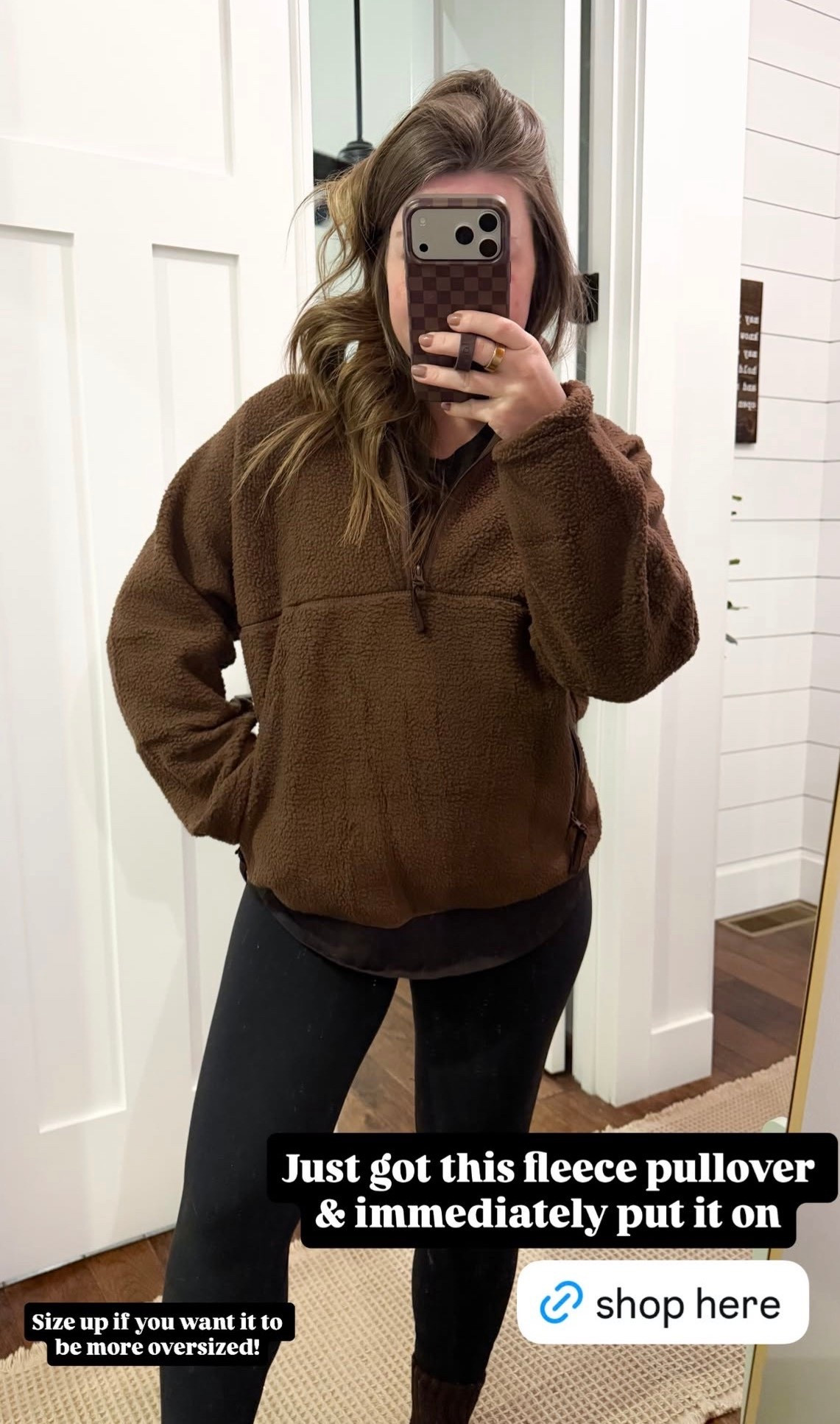 Just got this fleece and immediately put it on! Under $40! Size up if you want an oversized fit.

#LTKootd #LTKBump #LTKSeasonal