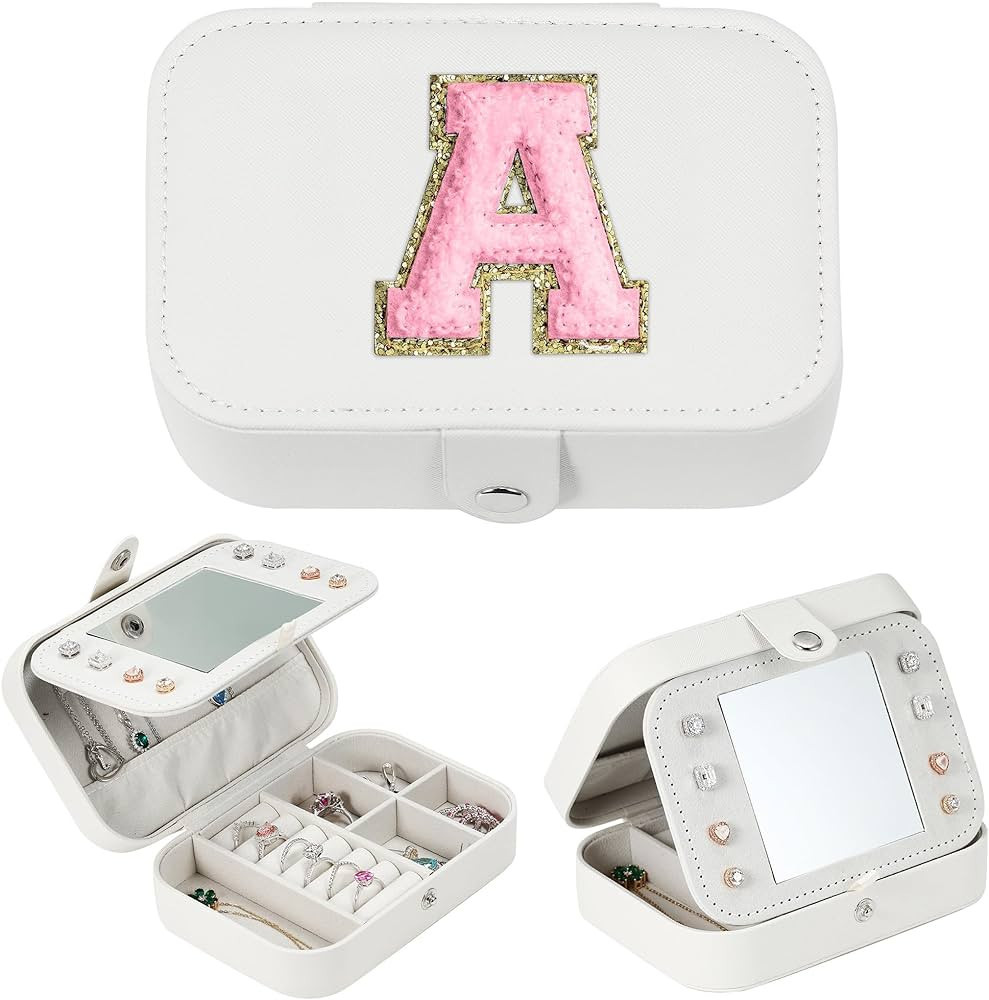 Parima Travel Jewelry Case for Women Girls, A Initial Travel Jewelry Case | Medium Jewelry Travel... | Amazon (US)