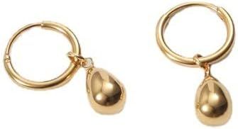 Chunky Hoop Droplet Earrings For Women, 14k Gold Plated Lightweight Hypoallergenic Teardrop Penda... | Amazon (US)