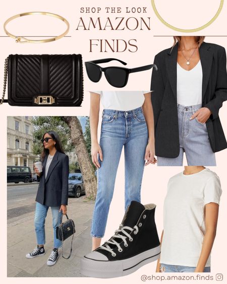 Pinterest Inspired Look! Black blazer, mom jeans, Converse, and gold accessories make
Up this classic look.

#LTKstyletip #LTKitbag #LTKSeasonal