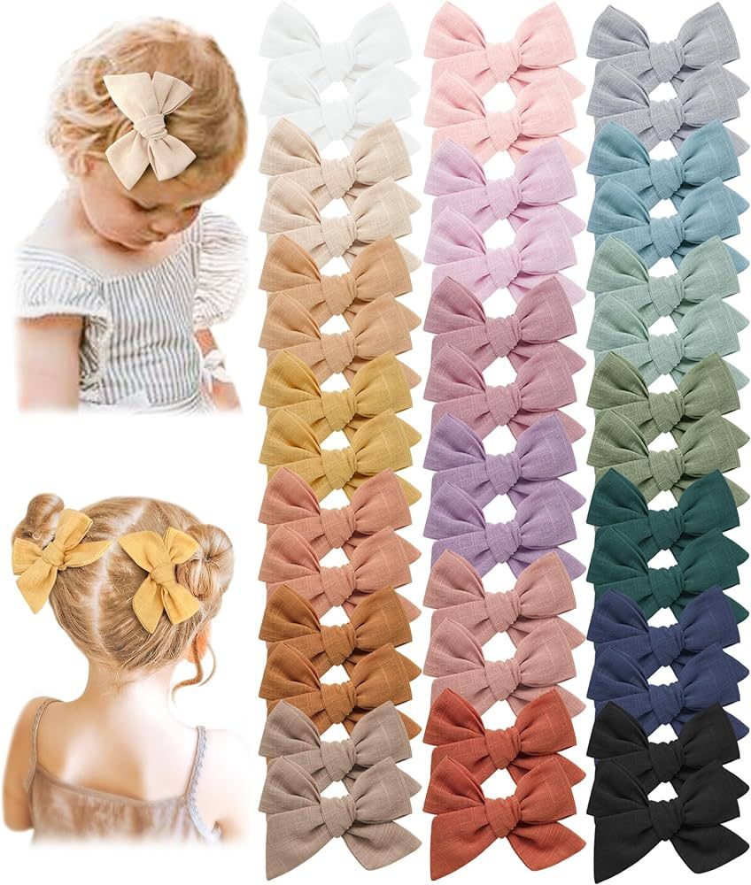 Prohouse 40 PCS Baby Girl Hair Clips, Hair Bows for Girls Toddler Babies Kids Baby, Alligator Cli... | Amazon (US)