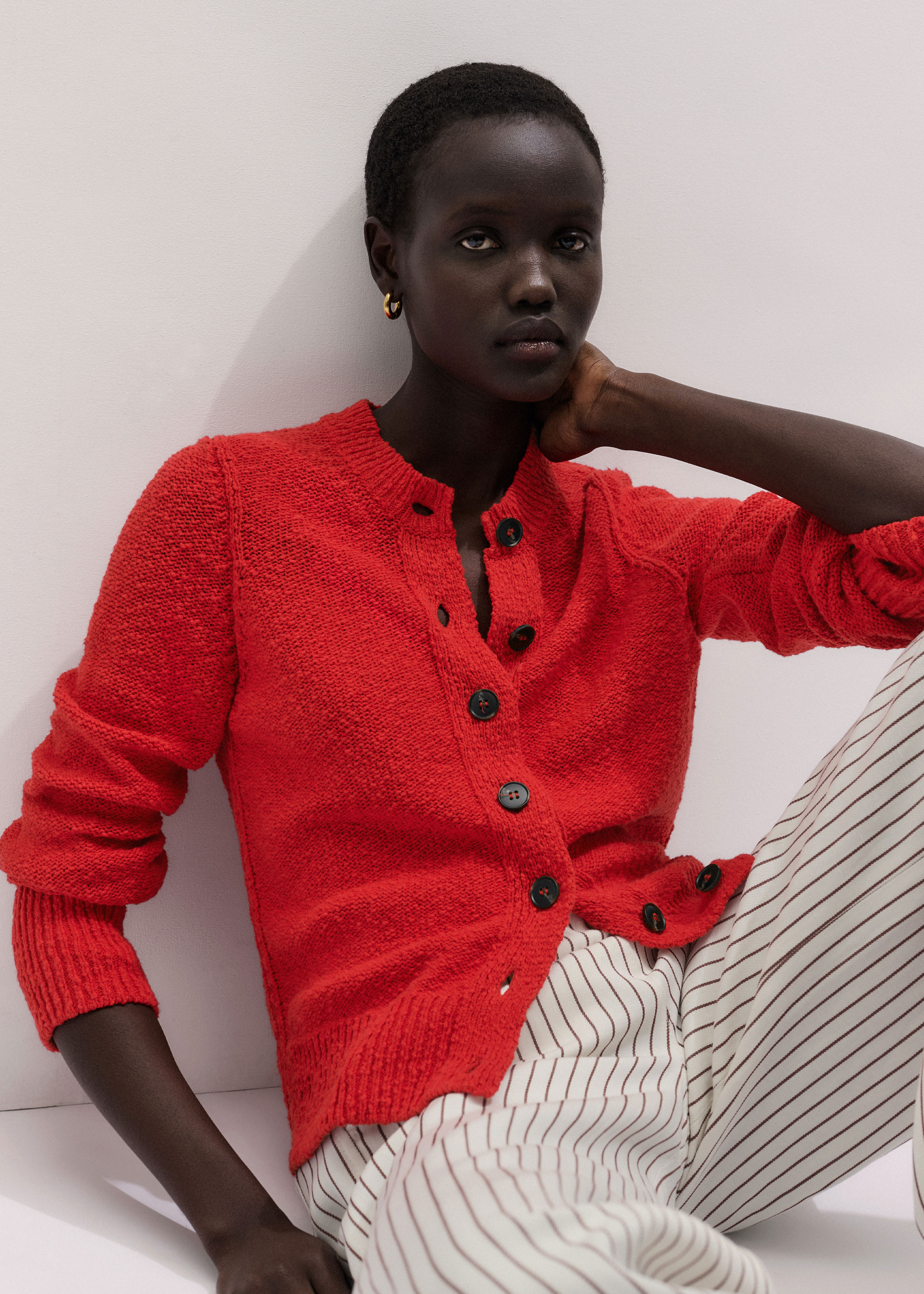 Straight Cardigan Cotton Linen Bouclé | ME+EM Global (Excluding US)