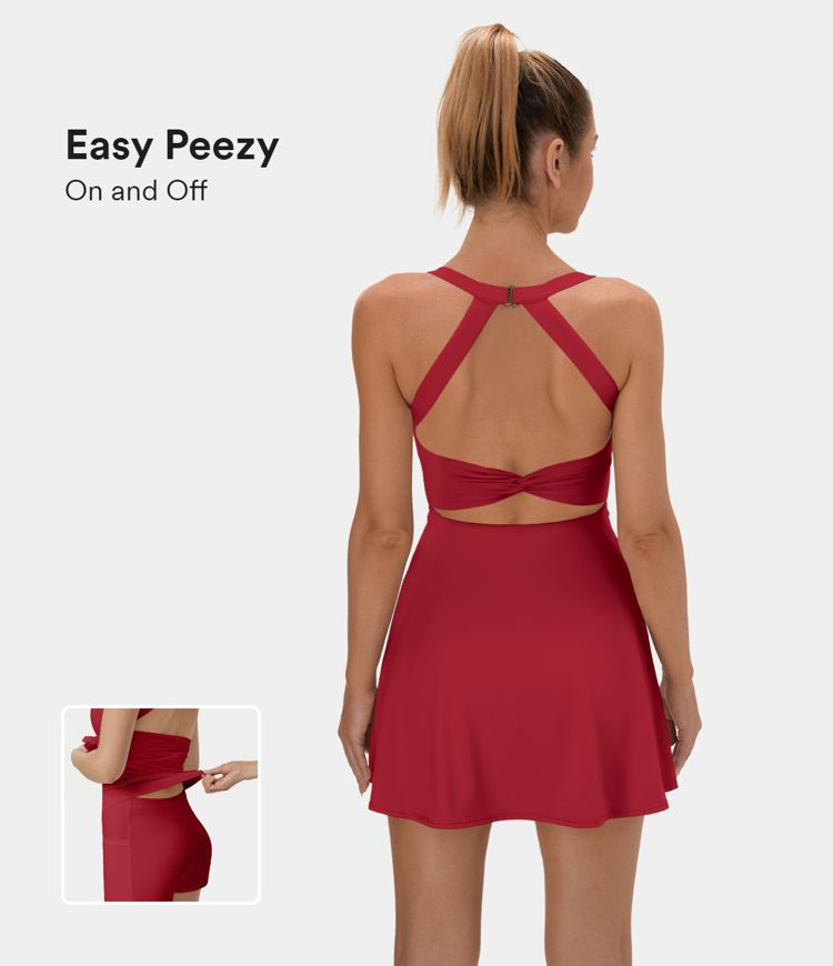 Backless Crisscross Active Dress-Easy Peezy Edition | HALARA