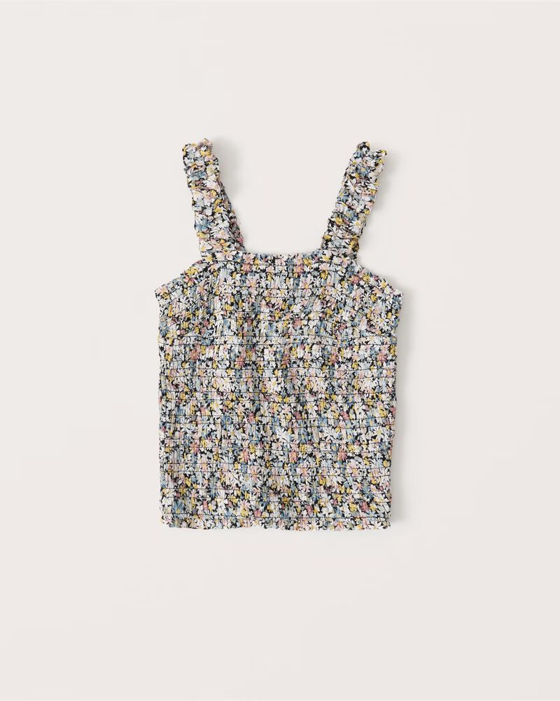 All-Over Smocked Wide Strap Cami | Abercrombie & Fitch (US)