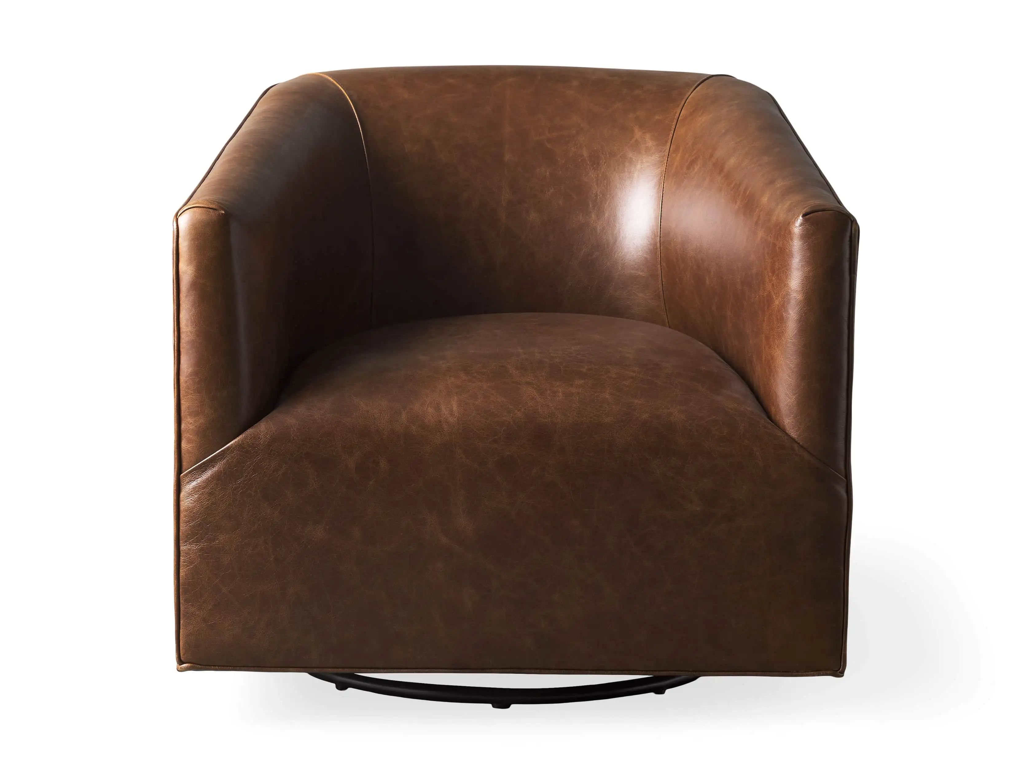 Ellison Leather Swivel Chair | Arhaus