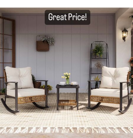 Modern rocking chair set, patio furniture, outdoor furniture
#amazonhome

#LTKHome #LTKSummerSales #LTKSeasonal