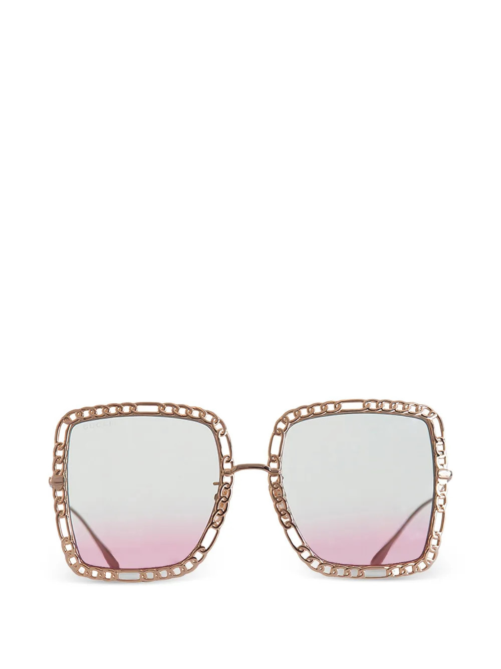 Gucci Eyewear chain-link frame sunglasses - Blue | Farfetch Global