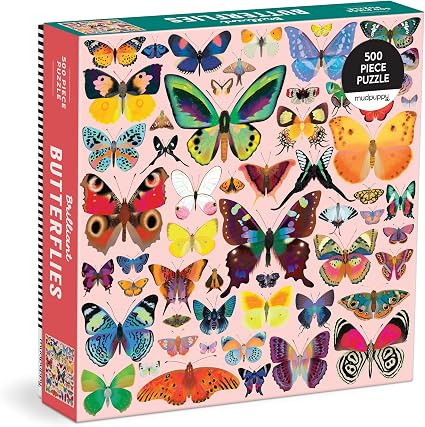 Mudpuppy Brilliant Butterflies – 500 Piece Family Jigsaw Puzzle with Colorful and Fun Illustrat... | Amazon (US)