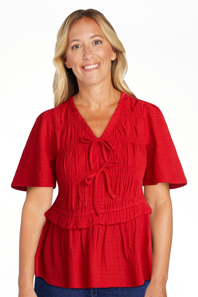 Scenario Women's and Women's Plus Textured Tie Front Top, Sizes XS-4X | Walmart (US)