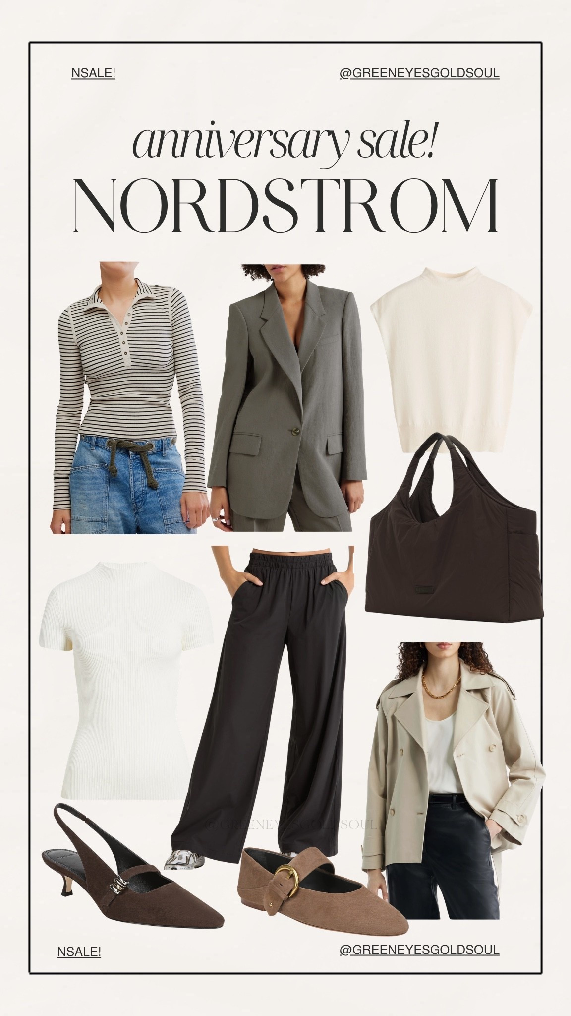 Nordstrom Anniversary Sale finds worth adding to your closet 🤎 These elevated wardrobe staples are perfect for creating polished everyday outfits—from tailored layers and neutral knits to comfortable pants, classic flats, and an oversized tote. Shop my favorite NSALE fashion finds before the best styles sell out!

Nordstrom Anniversary Sale, Nordstrom sale finds, NSALE 2026, Nordstrom fashion finds, women’s fall wardrobe, fall capsule wardrobe, neutral wardrobe essentials, elevated basics, classic women’s fashion, workwear outfit ideas, business casual outfits, affordable fall fashion, Nordstrom shoes, Nordstrom handbags, transitional fall outfits, timeless wardrobe staples, chic everyday outfits, women’s blazer, wide leg pants, ballet flats, slingback heels

#NordstromAnniversarySale #NSale #NordstromFinds #FallFashion #CapsuleWardrobe #LTKStyle #LTKFinds #WardrobeEssentials

#LTKU #LTKWorkwear #LTKSaleAlert