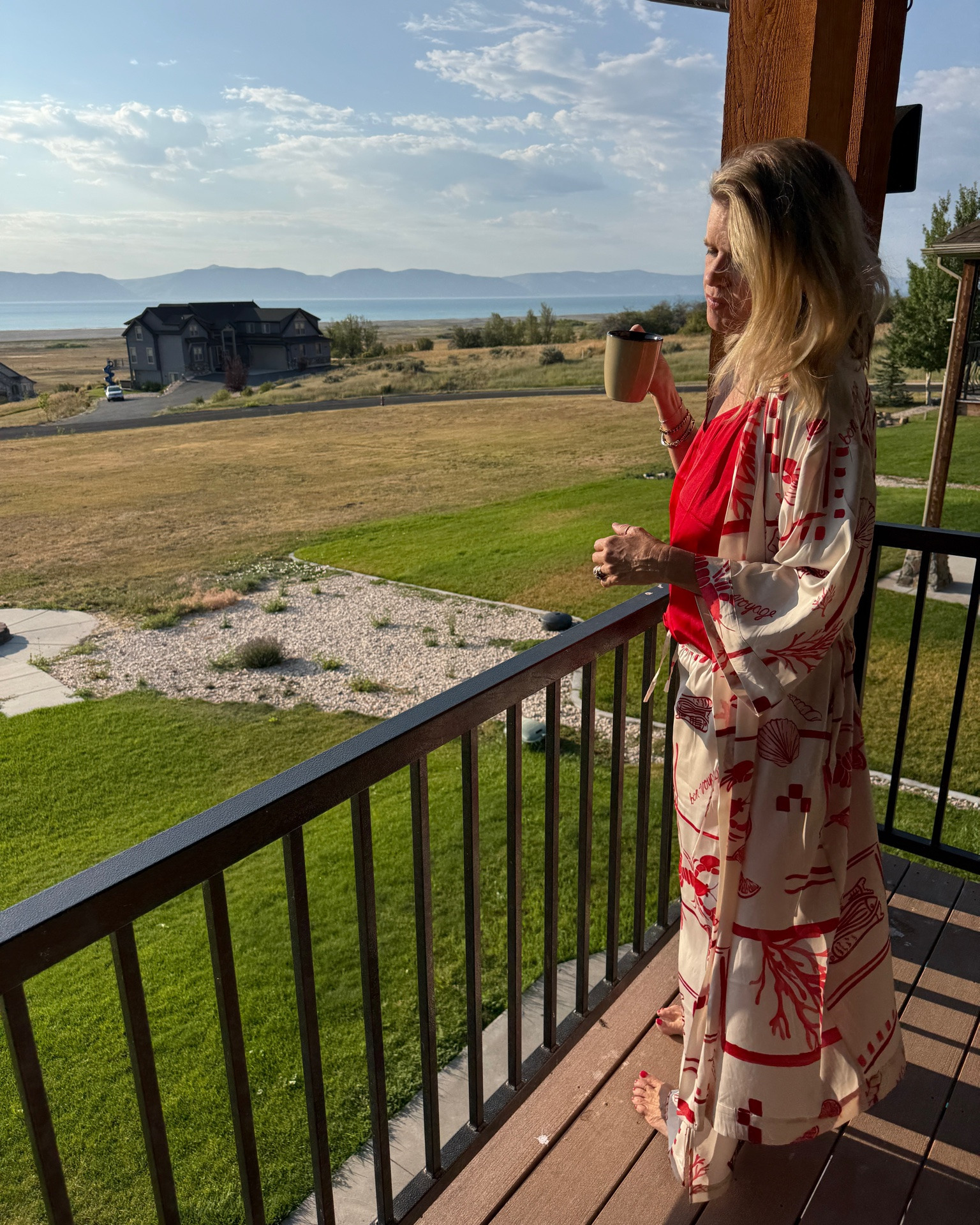 Satin pjs you’ll want to live in or take on your next vacation!

Red satin cami tts 
Red lobster and beach printed satin pants and match robe

All sold separately and fit tts in a small/medium robe and med pant and top

Look chic and put together on the morning…

On sale too 

Bear lake .. look at the lake view ☕️☕️☕️ perfect summer view

#LTKOver40 #LTKgrwm #LTKTravel