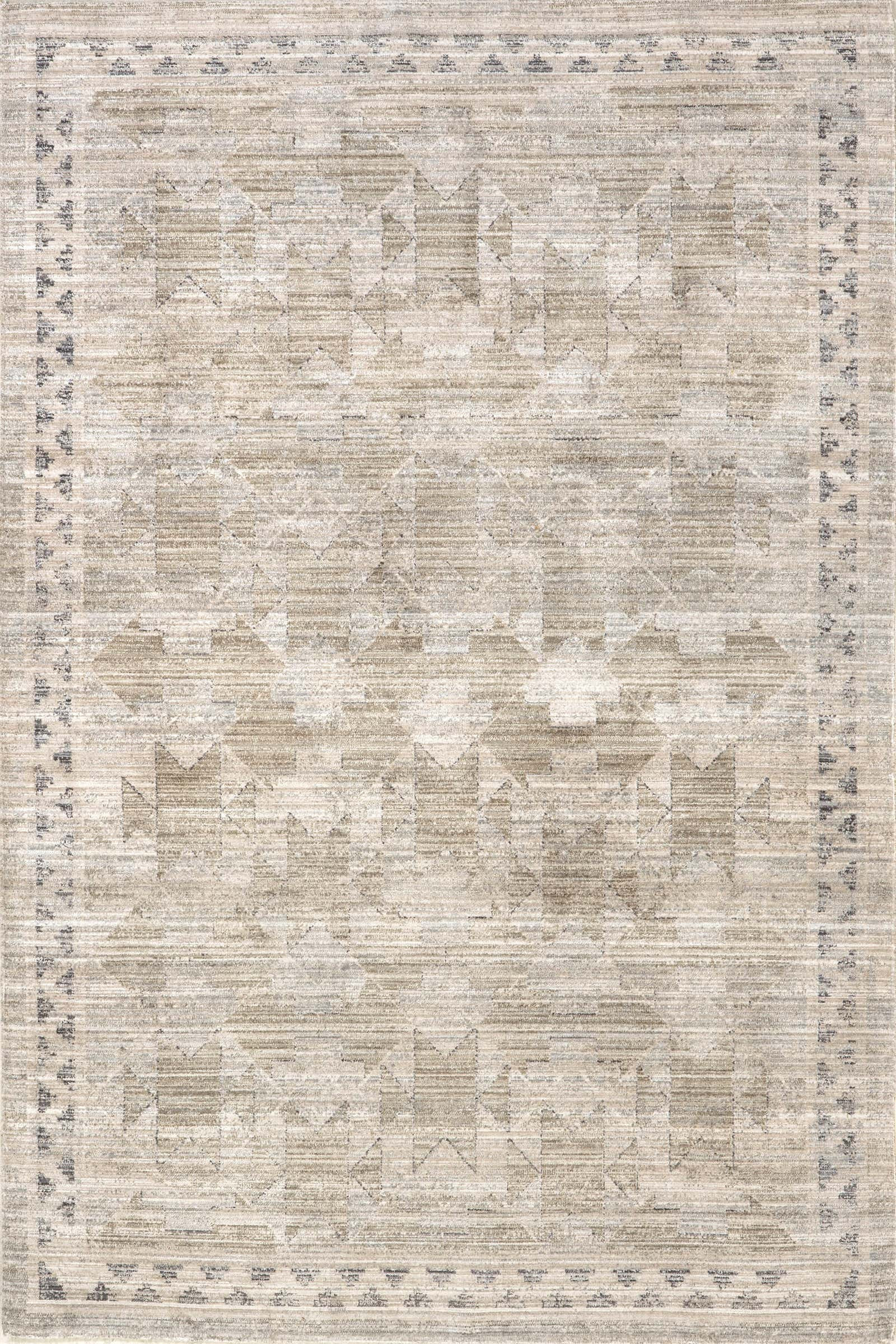 Shia Bordered Washable Indoor/Outdoor Rug | Beige | Rugs USA