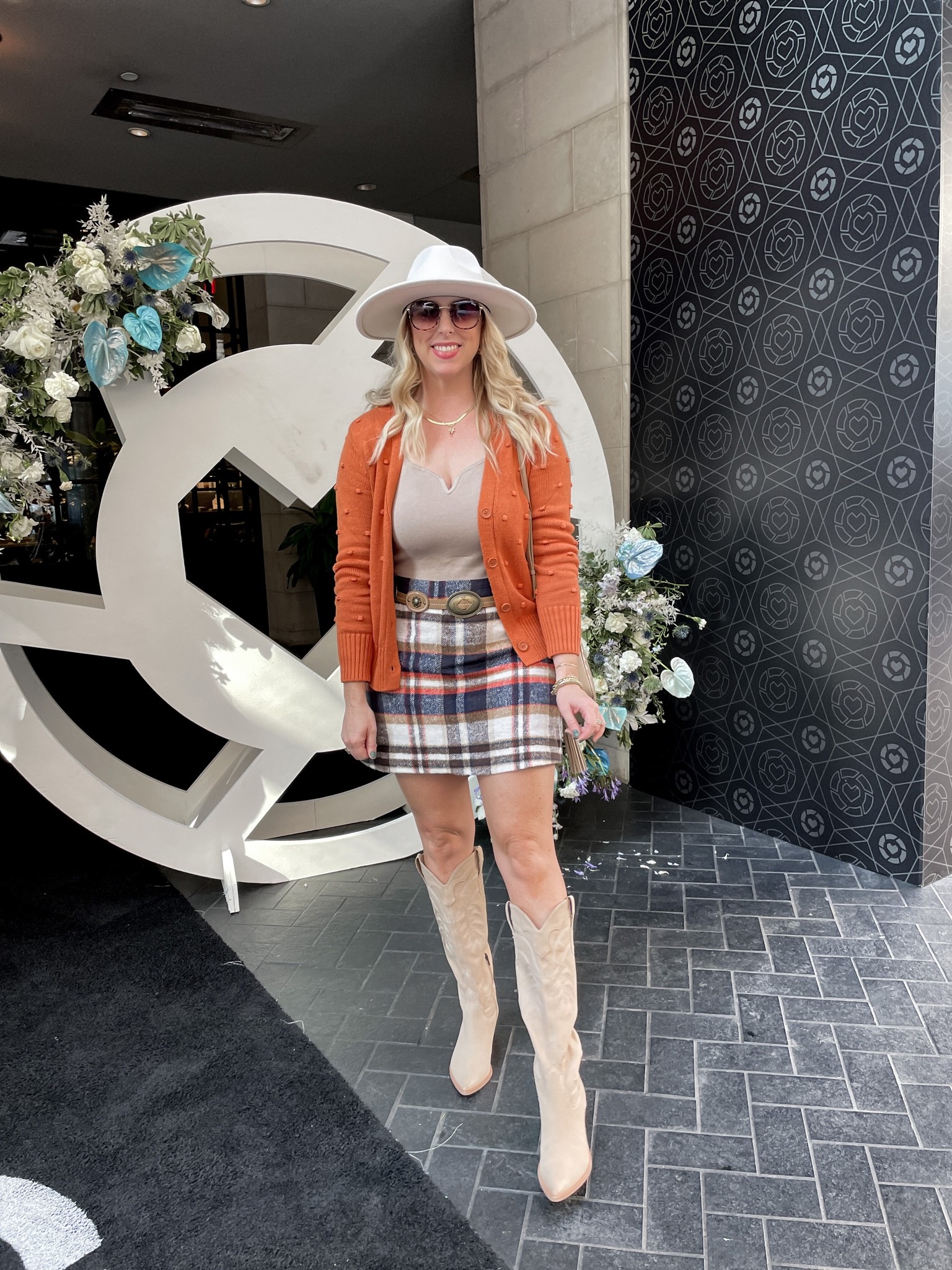 LTK Con, fall outfit, cardigan, Walmart fashion, Abercrombie bodysuit, plaid skirt, lulus, tall boots, cowboy boots, western boots, fall outfit 

#LTKstyletip #LTKSeasonal #LTKunder50