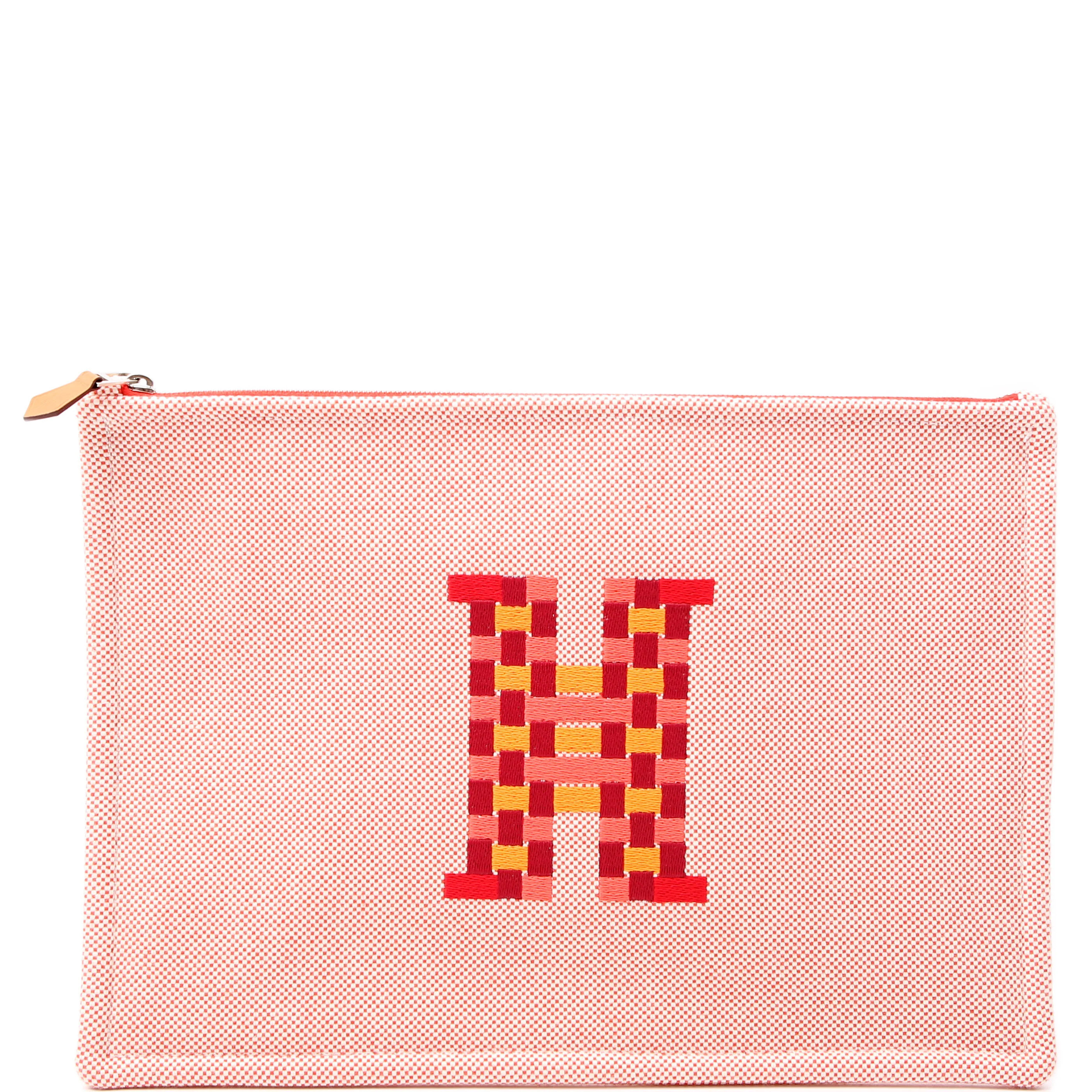 H Tissage Pouch Orange | Keeks Designer Handbags