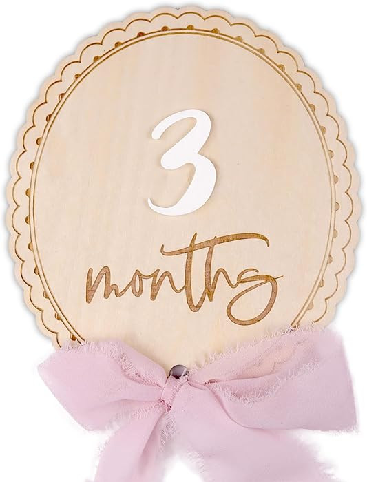 Daisy 3D Baby Monthly Milestone, Wooden Baby Milestone Signs, Monthly Milestone Wood Discs, Baby ... | Amazon (US)