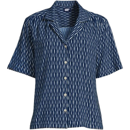 Women's Rayon Short Sleeve Camp Shirt | Lands' End (US)