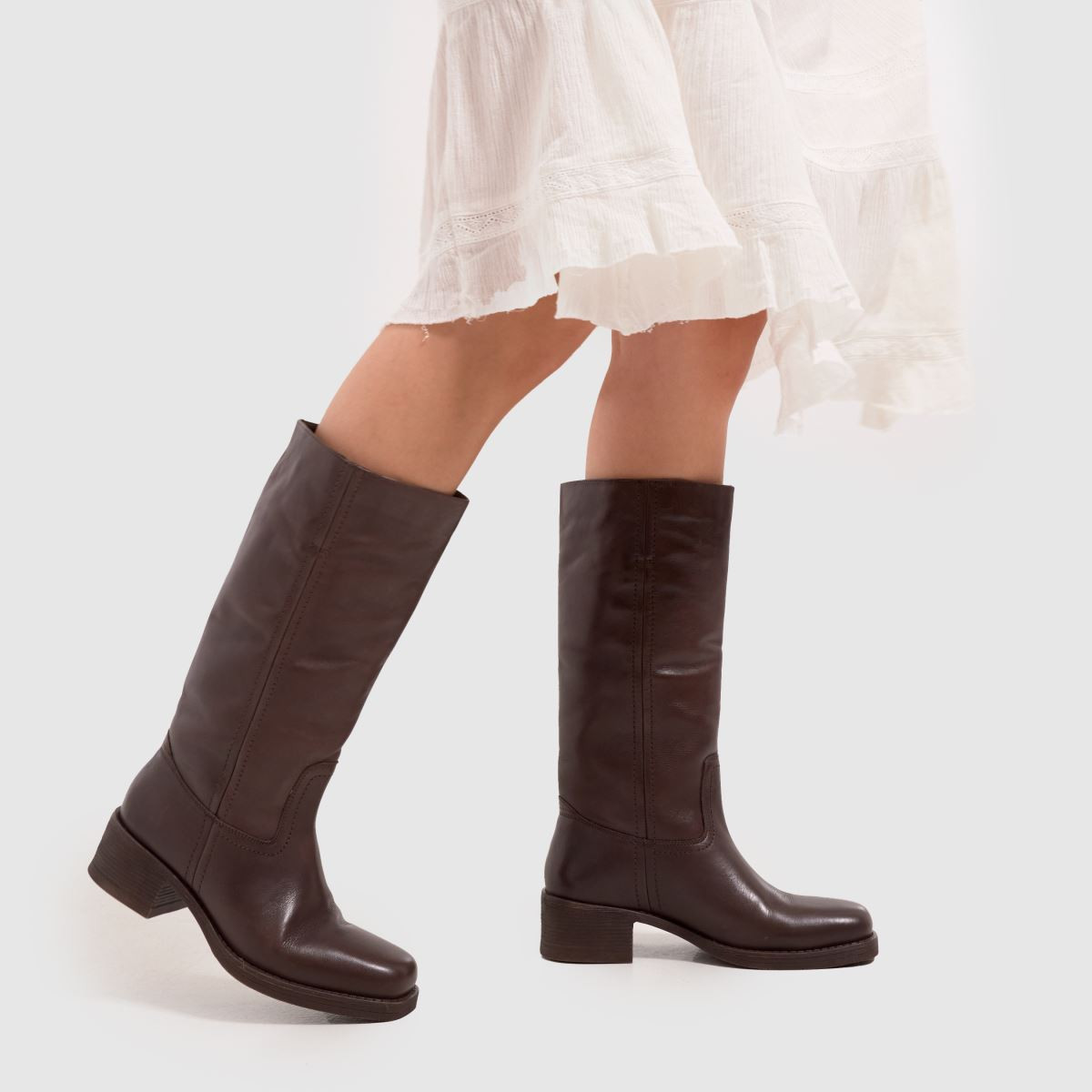 Womens Brown schuh Damari Leather Pull On Boots | schuh | Schuh