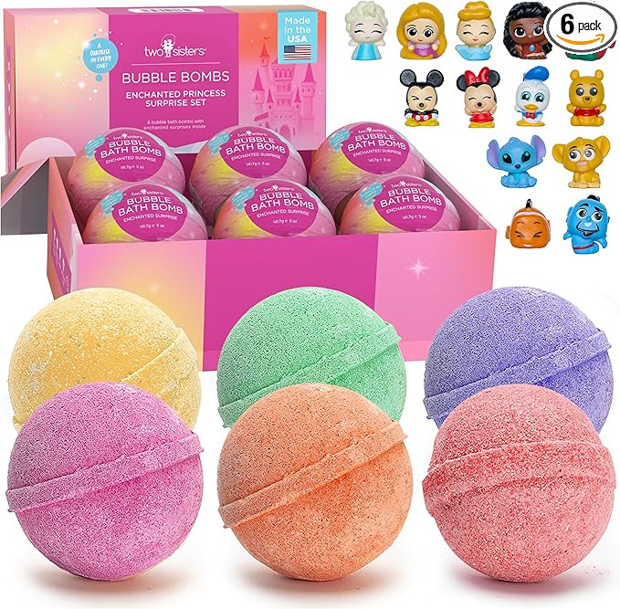 Princess Bath Bombs for Girls with Surprise Toys Inside (6 Pack) – Large Fizzy Bubble Bath Bomb... | Amazon (US)