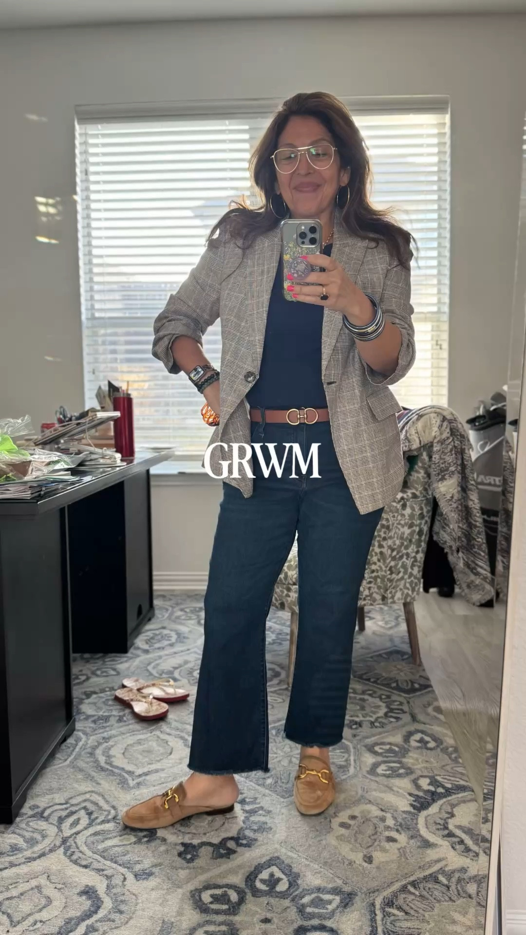 Wearing a go to outfit for comfort and for looking pulled together  
Jeans+T-shirt+blazer. It’s an easy go-to look  

#LTKootd #LTKWorkwear #LTKgrwm