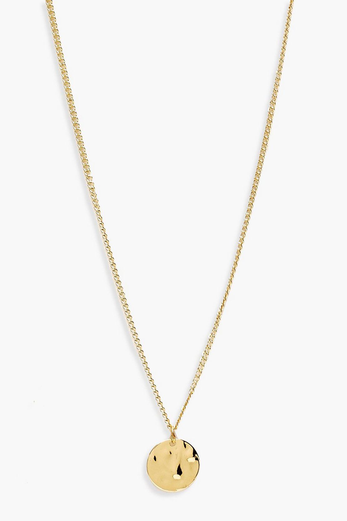 Simple Hammered Coin Necklace | Boohoo.com (US & CA)