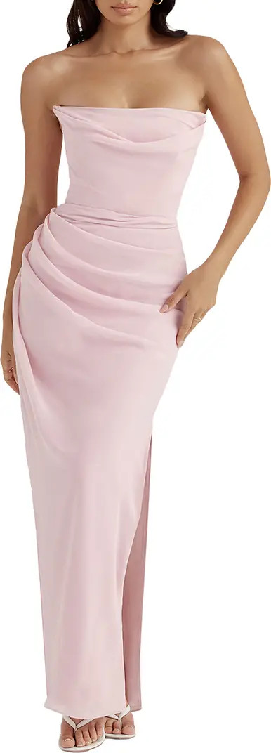 Adrienne Satin Strapless Gown | Nordstrom