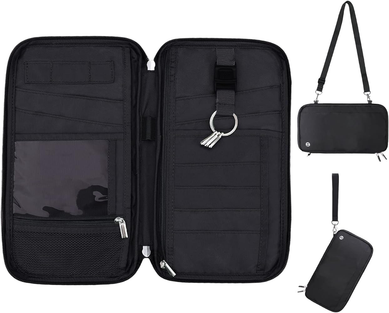 WALNEW RFID Family Passport Holder Wallet with Tracker/AirTag Holder, Travel Document Organizer Z... | Amazon (US)