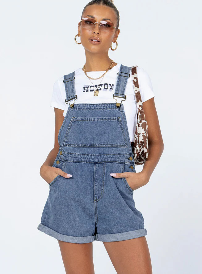 Kacey Overalls Blue Denim | Princess Polly US