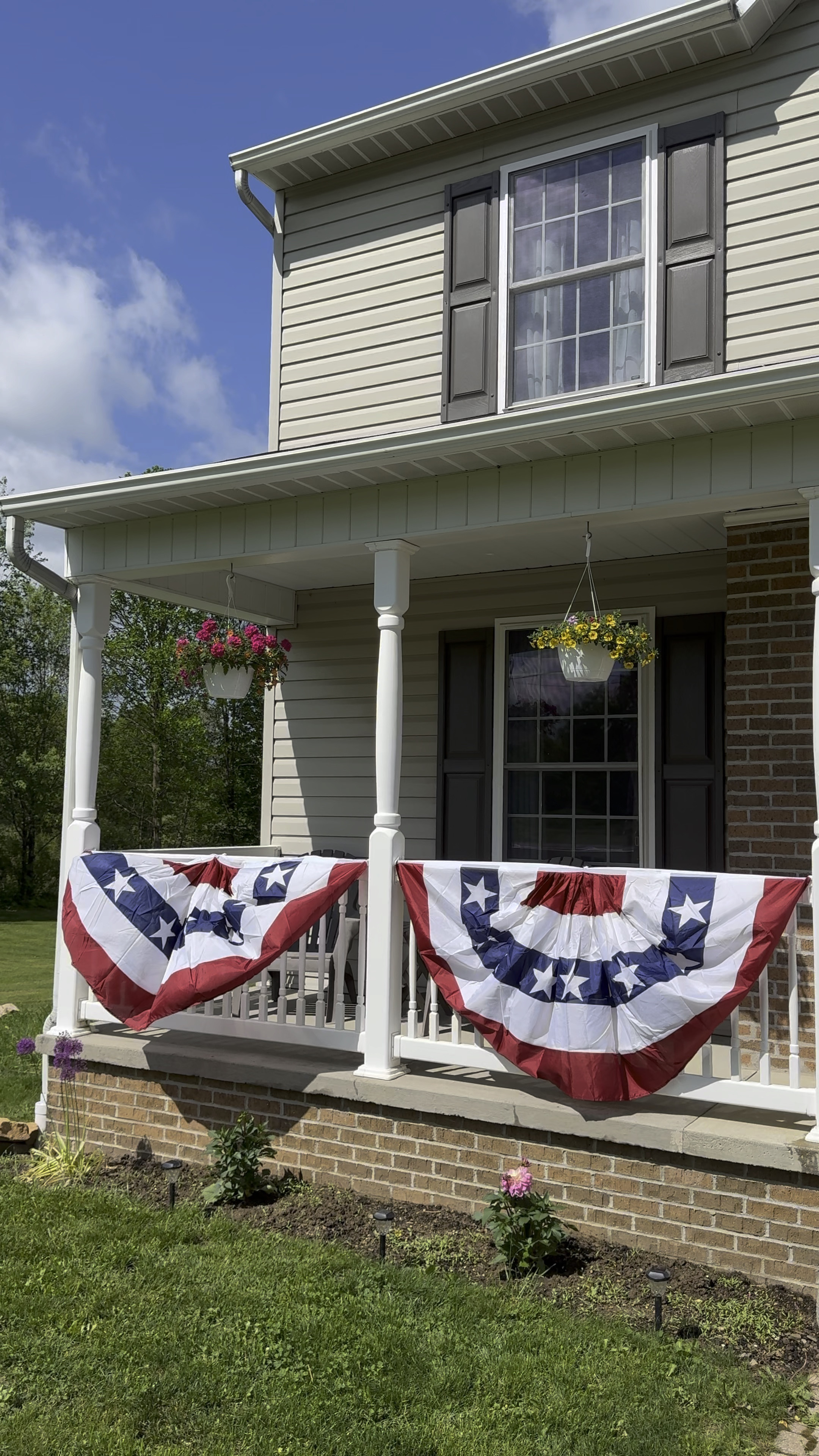 American pleated fan flag bunting. Memorial Day. American bunting flag. Memorial Day decor. 

#LTKHome #LTKFindsUnder50 #LTKSeasonal