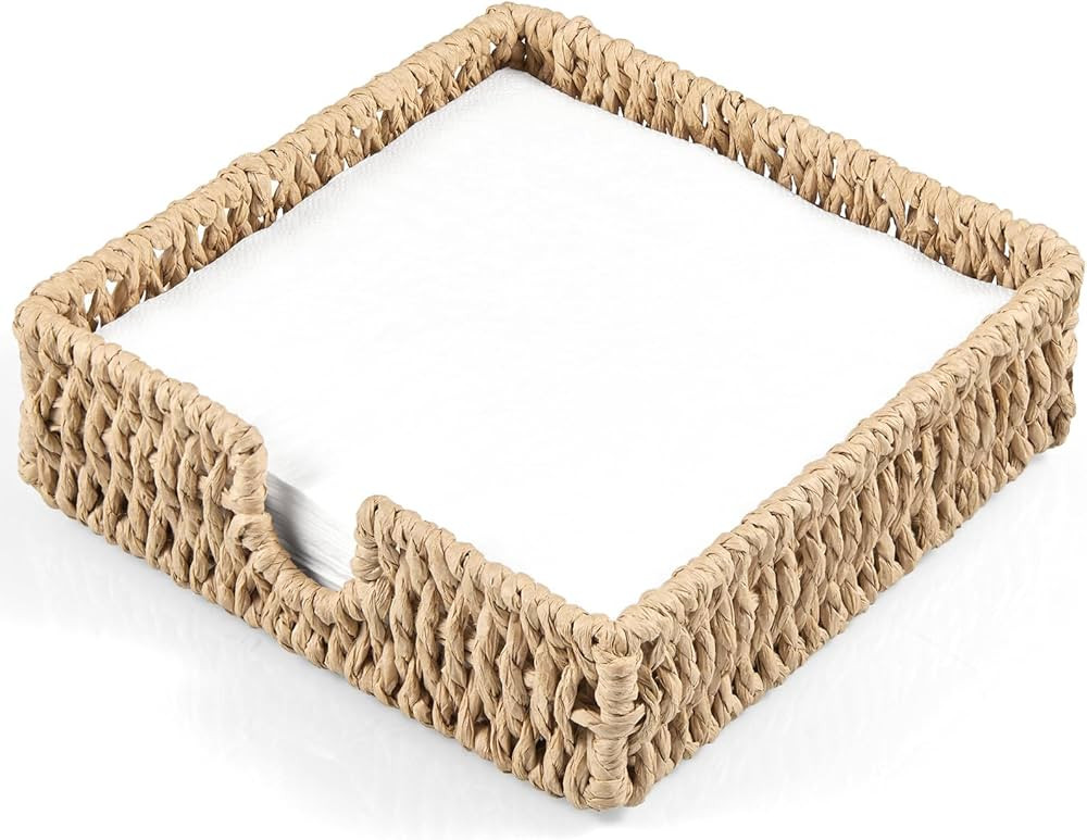 Napkin Holder for Table, Woven Paper Rope Napkin Holders For Paper Napkins, Wicker Napkin Holders... | Amazon (US)
