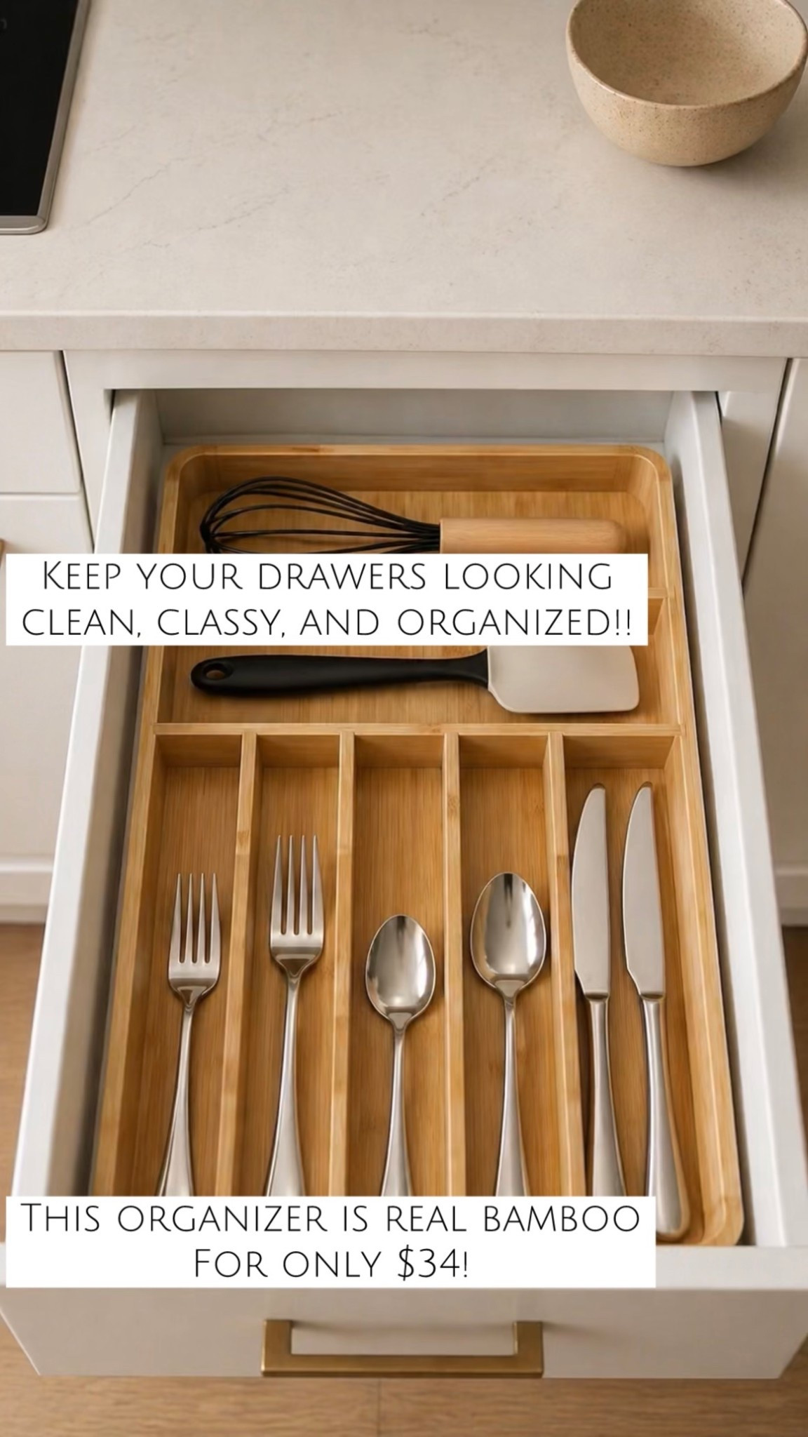 Keep any drawer looking classy and organized with this elevated piece! And it is real bamboo!

#LTKSaleAlert #LTKHome