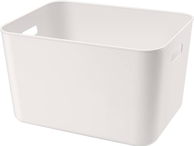 Set of 3 Plastic Storage Bin,13.4x10.2x8'' Versatil Kitchen Pantry,Desk,Office and Drawer,Plastic... | Amazon (US)