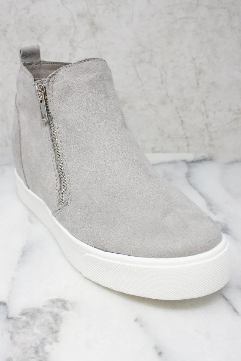The Danielle Grey Wedge Sneakers | The Pink Lily Boutique