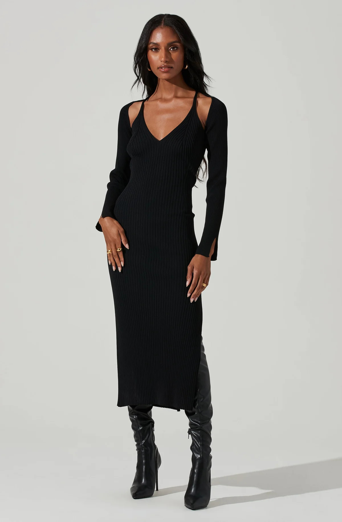 Abella Cutout Long Sleeve Midi Dress | ASTR The Label (US)