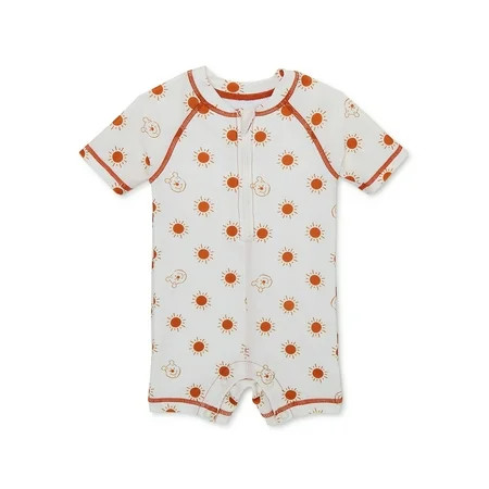 Winnie the Pooh Baby Short Sleeve Rashguard Swimsuit 1-Piece Sizes 0/3-12 Months | Walmart (US)