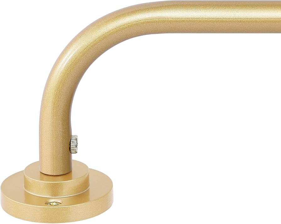 Curtain Rods for Windows 28 to 48 inch, 5/8 Inch Gold Curtain Rod, Adjustable Wrap Around Curtain... | Amazon (US)