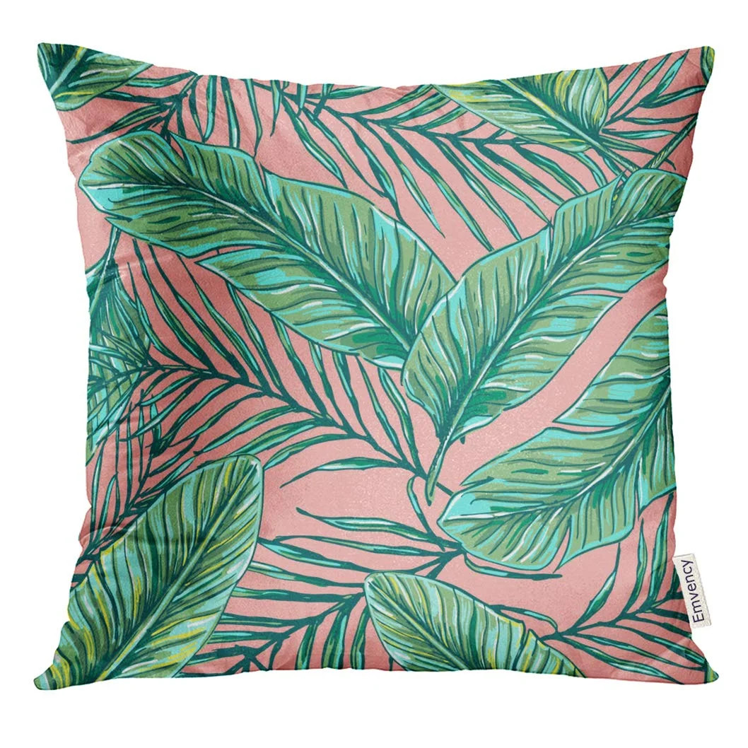 STOAG Pink Tropic Beautiful Tropical Jungle Floral Pattern with Palm Leaves Green Summer Leaf Thr... | Walmart (US)