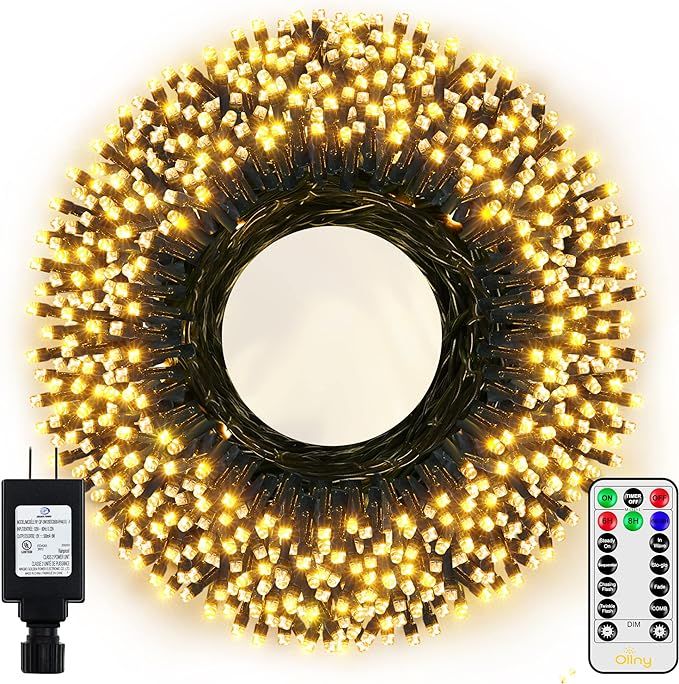 Ollny Christmas Lights Outdoor - 500LED 164FT Long Christmas String Lights with 8 Modes Remote Ti... | Amazon (US)