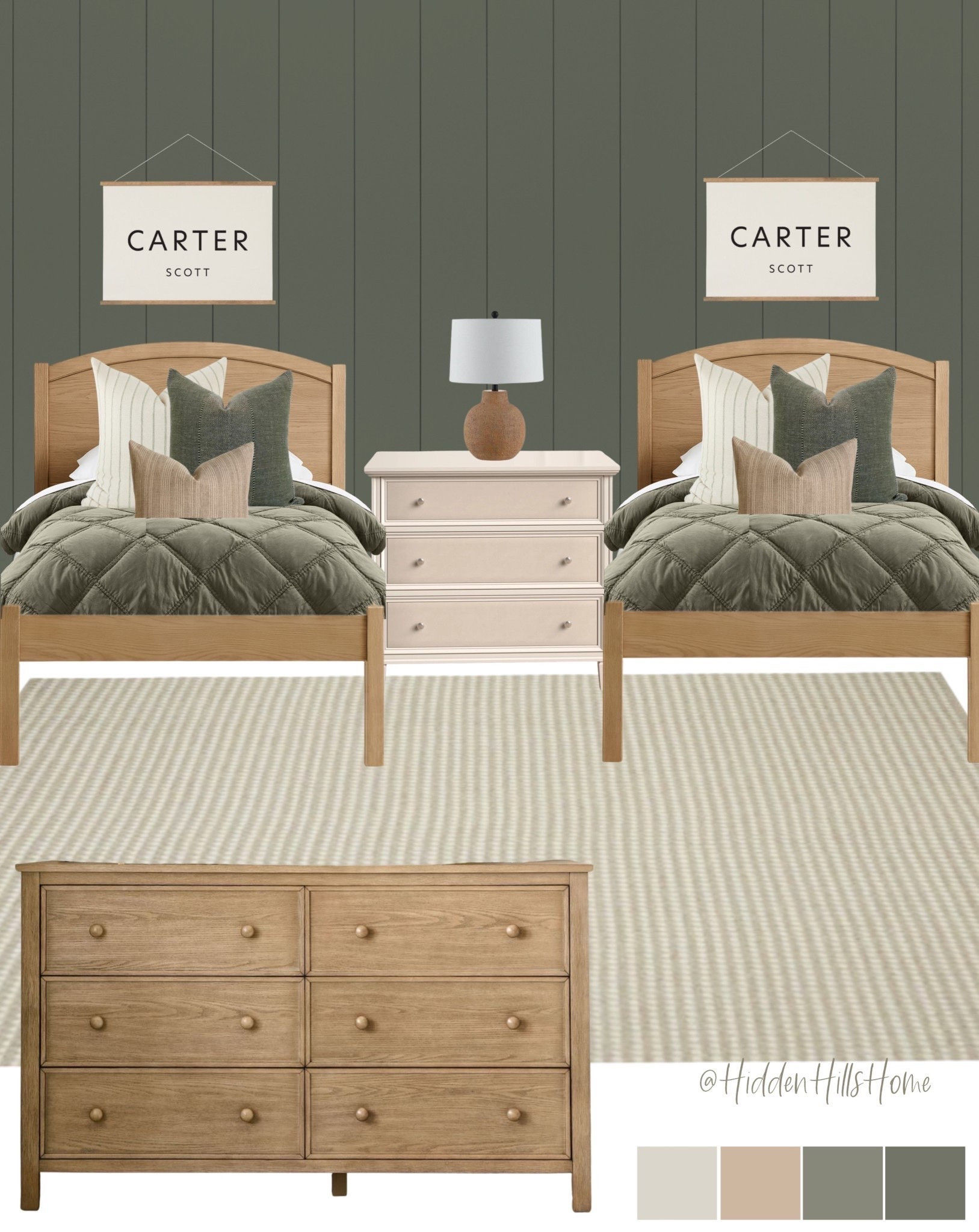 Boys bedroom decor, boys room decor mood board, kids bedroom decor ideas, boys bedroom design Inspo, green and brown boys bedroom #boysbedroom 

Wall color is SW Rosemary

#LTKHome #LTKSaleAlert #LTKKids