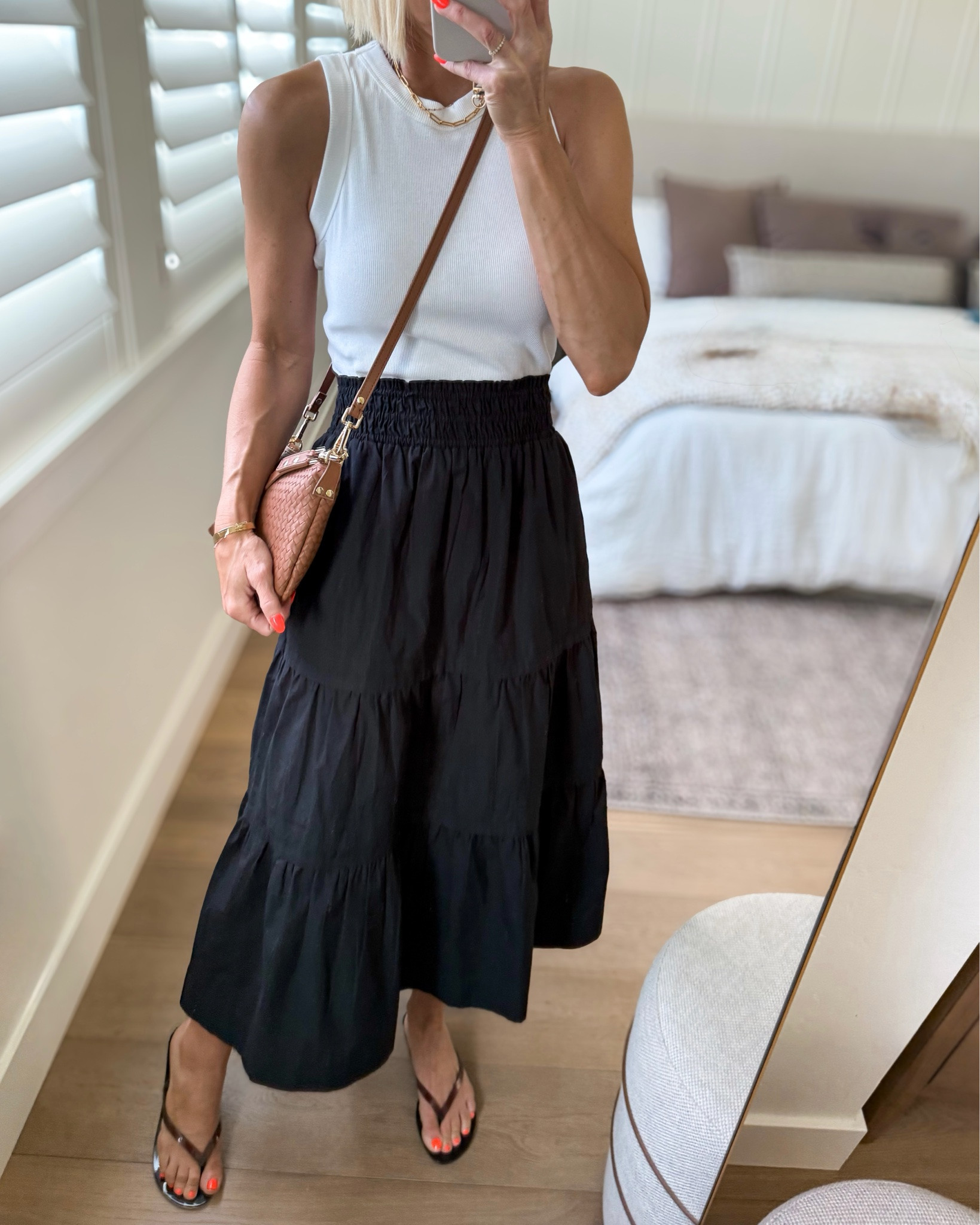Some of my warm-weather @Quince  favorites ☀️ The cotton maxi skirt I keep reaching for, an effortless knit sweater for chilly mornings (my most-loved item in my closet!), easy breezy linen shorts, and the wear-anywhere linen swing dress I can’t stop styling.
Simple, comfortable pieces that make getting dressed feel easy 🤍
* everything fits true to size unless noted below.
I sized up to a large in the oatmeal knit sweater for an extra oversized fit. I have it in other colors in my true size medium. Just depends what you’re looking for.
￼

#LTKmomlife #LTKOver40 #LTKootd