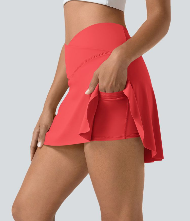 Women’s Everyday Softlyzero™ Airy Crossover 2-in-1 Side Pocket Cool Touch Mini Tennis Skirt-L... | HALARA