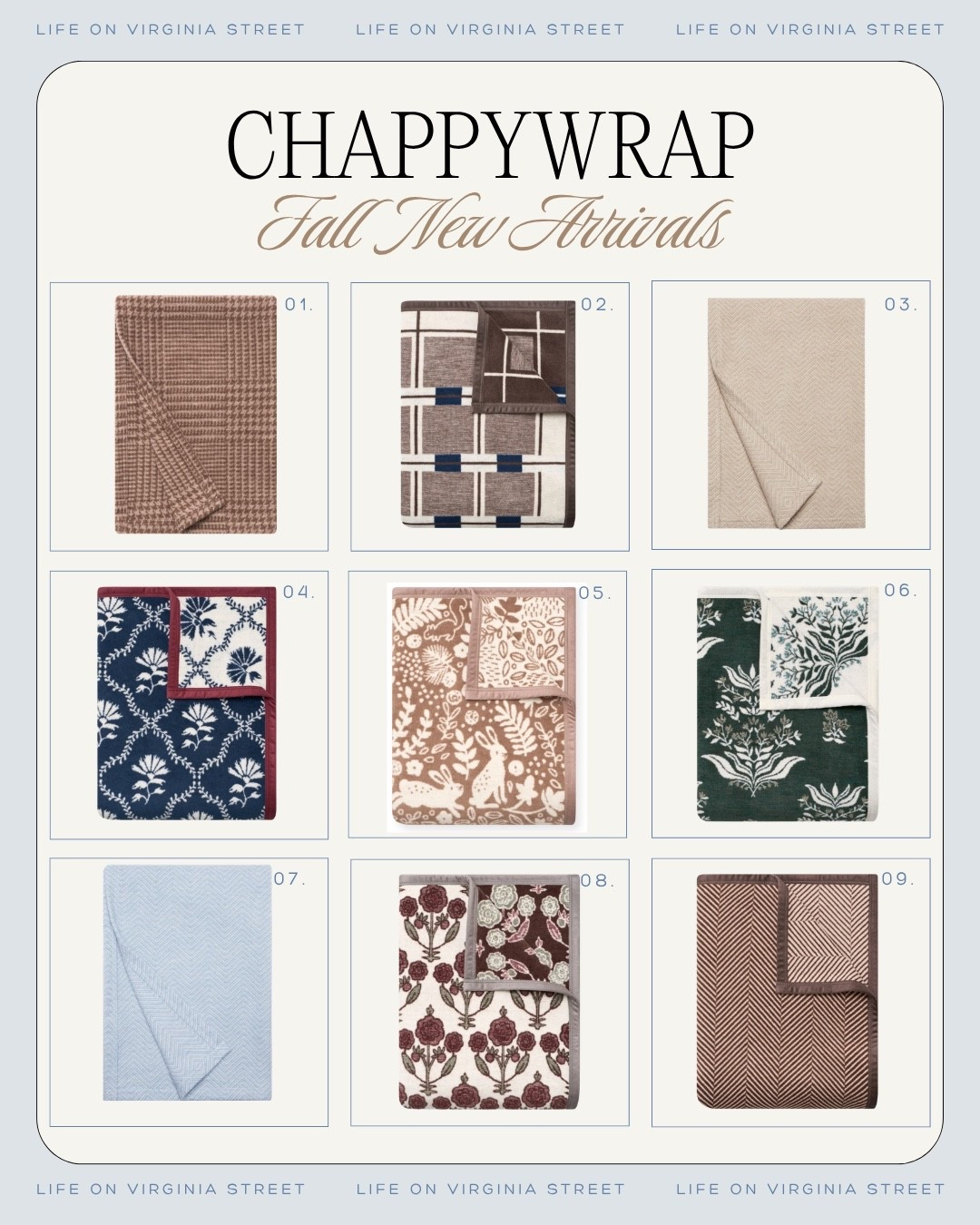 Chappywrap fall new arrivals ❤️

ChappyWrap fall new arrivals, ChappyWrap new arrivals, ChappyWrap fall collection, ChappyWrap blankets, ChappyWrap throw blanket, ChappyWrap fall blankets, ChappyWrap washable blankets, fall blankets, fall throw blankets, cozy fall blankets, washable throw blankets, couch blankets, oversized throw blankets, lightweight blankets, herringbone blanket, plaid blanket, block print blanket, floral blanket, ChappyWrap Harborview Herringbone, Harborview Herringbone Chocolate, Harborview Herringbone Forest Green, Harborview Herringbone Plum, Fieldstone Plaid Blanket, Florence Blockprint Blanket, Floral Trellis Blanket, Harvest Weave Blanket, cozy home decor, fall home decor, fall home finds, fall bedding, cozy blankets, fall gift ideas, housewarming gifts

#LTKHome #LTKSeasonal