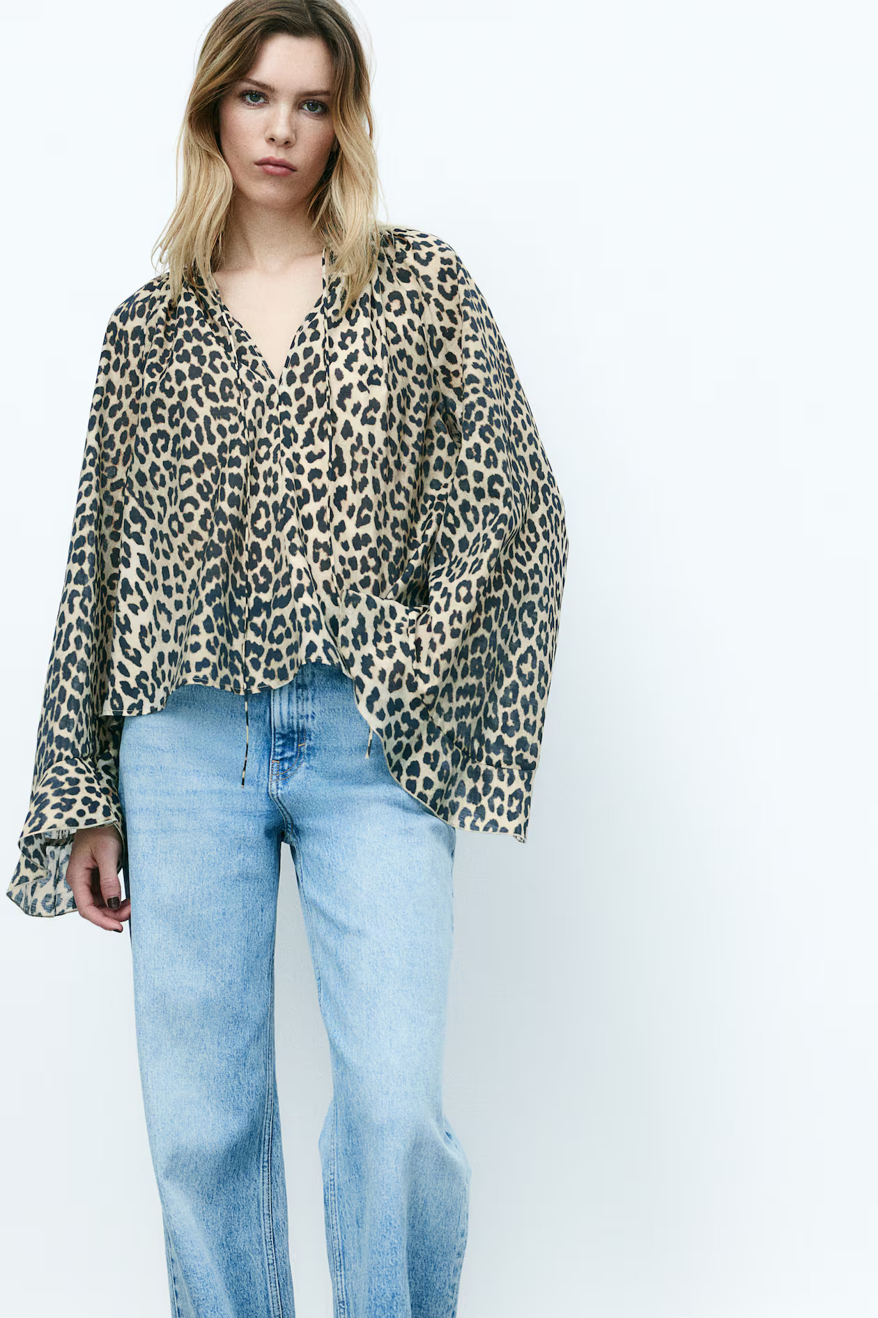 Flounce-Sleeved Blouse | H&M (US + CA)