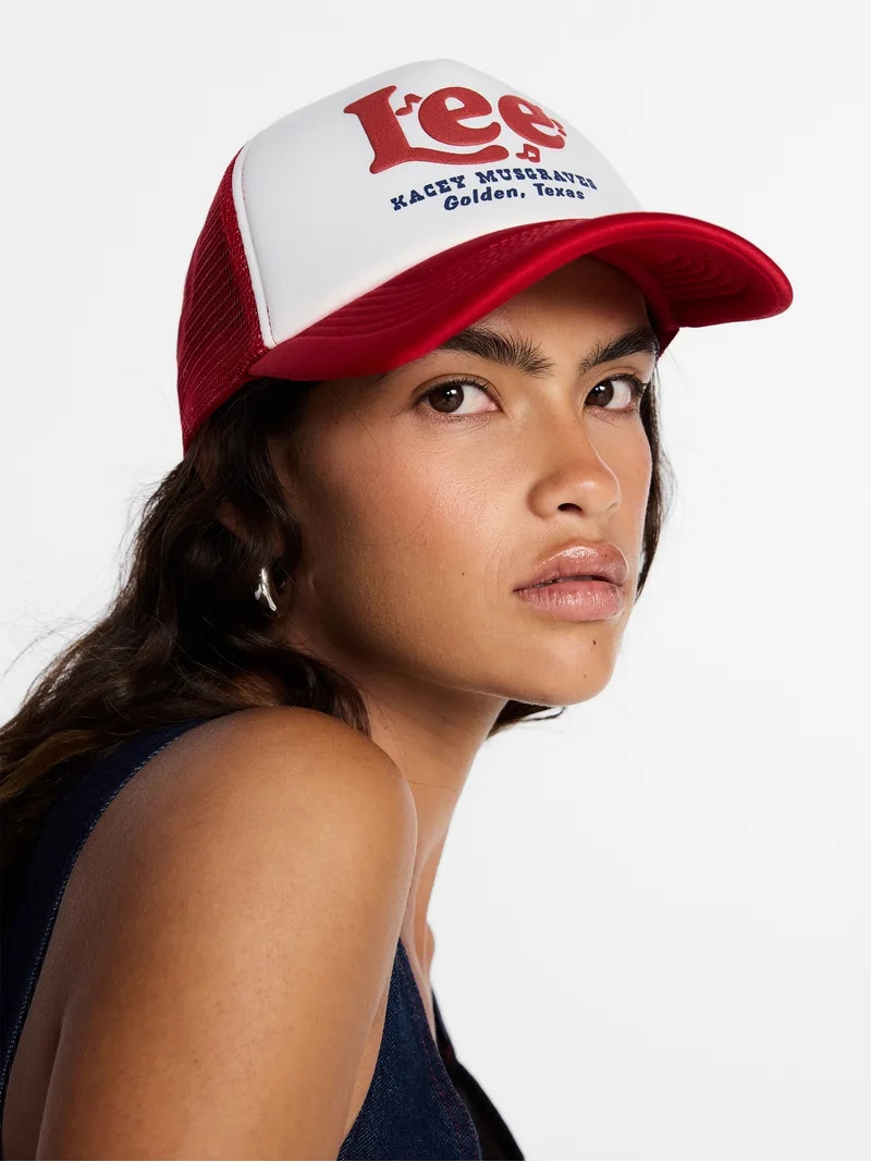 Kacey Lee Women's Trucker Hat, Red Puff Print | Walmart (US)